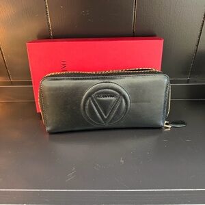 Valentino Black and Gold Leather Accessory